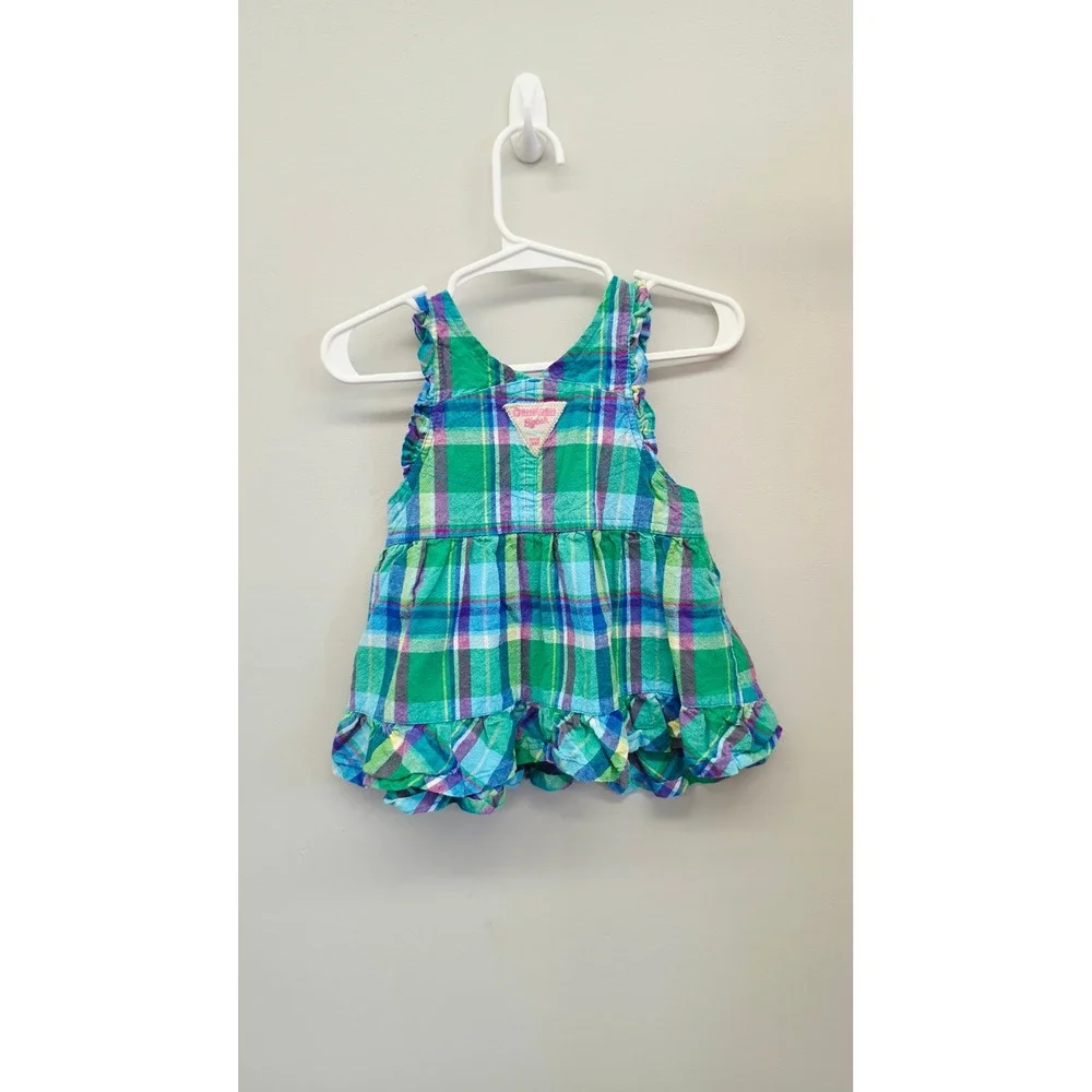 OshKosh B'gosh Baby Girls 6M Plaid Ruffle Jumper Dress